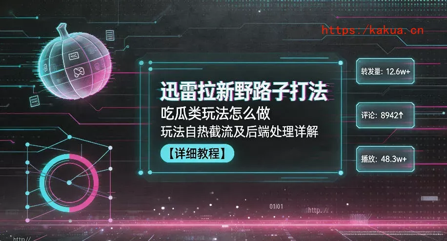 迅雷拉新野路子打法，吃瓜类玩法怎么做，玩法自热截流及后端处理详解-e家网