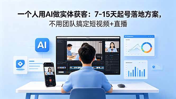 （18432期）一个人用AI做实体获客：7-15天起号落地方案，不用团队搞定短视频+直播-e家网