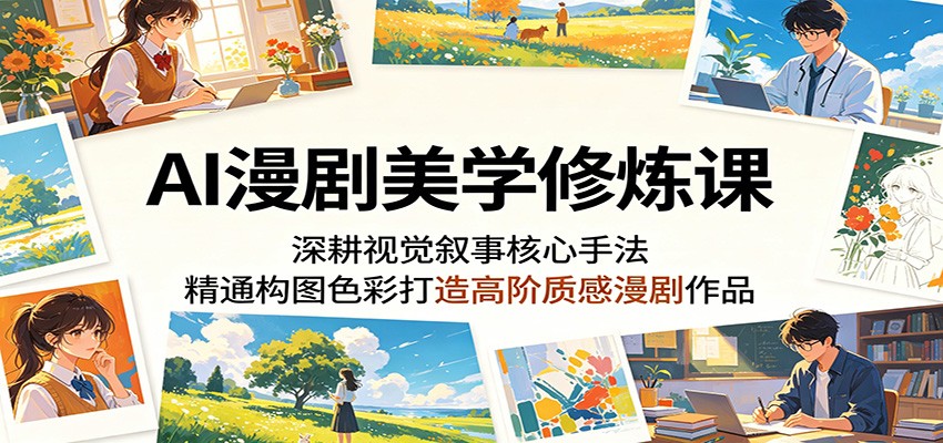 AI漫剧美学修炼课：深耕视觉叙事核心手法，精通构图色彩打造高阶质感漫剧作品-e家网
