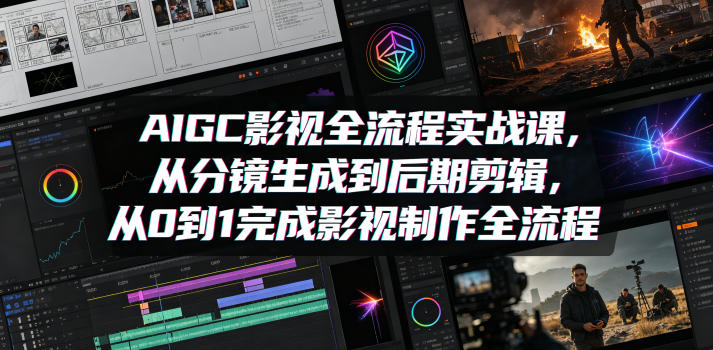 AIGC影视全流程实战课，从分镜生成到后期剪辑，从0到1完成影视制作全流程-e家网