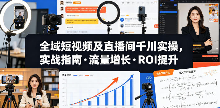 全域短视频及直播间千川实操，实战指南·流量增长·ROI提升-e家网