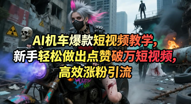 AI机车爆款短视频教学，新手轻松做出点赞破万短视频，高效涨粉引流-e家网