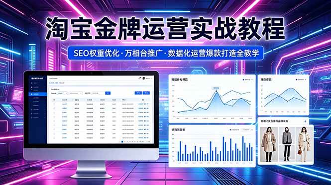 （18507期）2026 淘宝金牌运营实战教程，SEO权重优化万相台推广，数据化运营爆款打造全教学-e家网