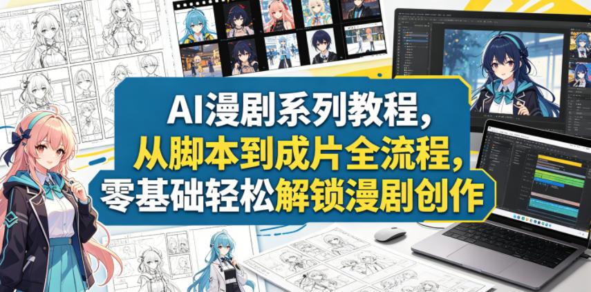 AI漫剧系列教程，从脚本到成片全流程，零基础轻松解锁漫剧创作-e家网