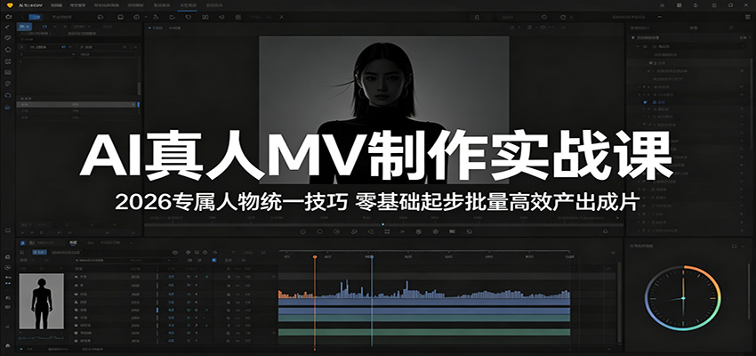 AI真人MV制作实战课：2026专属人物统一技巧，零基础起步批量高效产出成片-e家网
