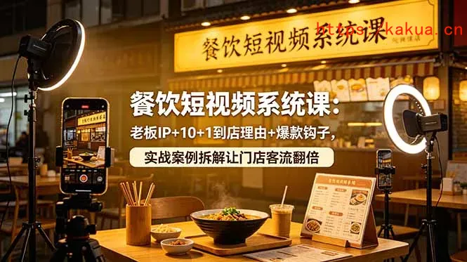 餐饮短视频系统课：老板IP+10+1到店理由+爆款钩子，实战案例拆解让门店客流翻倍-e家网