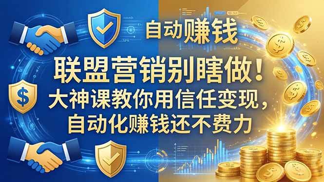 （18242期）联盟营销别瞎做！大神课教你用信任变现，自动化赚钱还不费力【原创双语字幕】-e家网