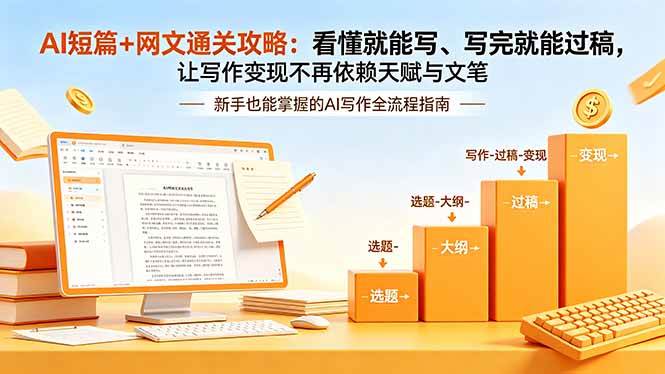 （18485期）AI短篇+网文通关攻略-更新4月：看懂就能写、写完就能过稿，让写作变现不再依赖天赋与文笔-e家网