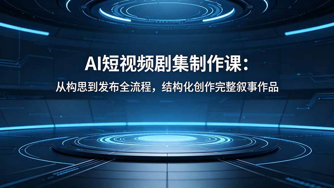 （18414期）AI短视频剧集制作课：从构思到发布全流程，结构化创作完整叙事作品-e家网
