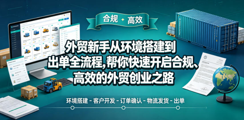 外贸新手从环境搭建到出单全流程，帮你快速开启合规、高效的外贸创业之路-e家网