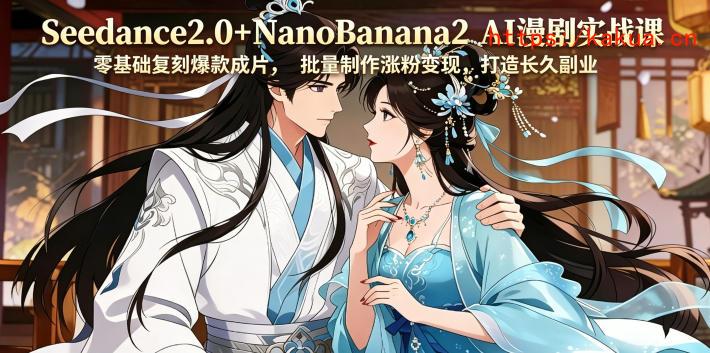 Seedance2.0+NanoBanana2 AI漫剧实战课，零基础复刻爆款成片涨粉变现，打造长久副业收益-e家网