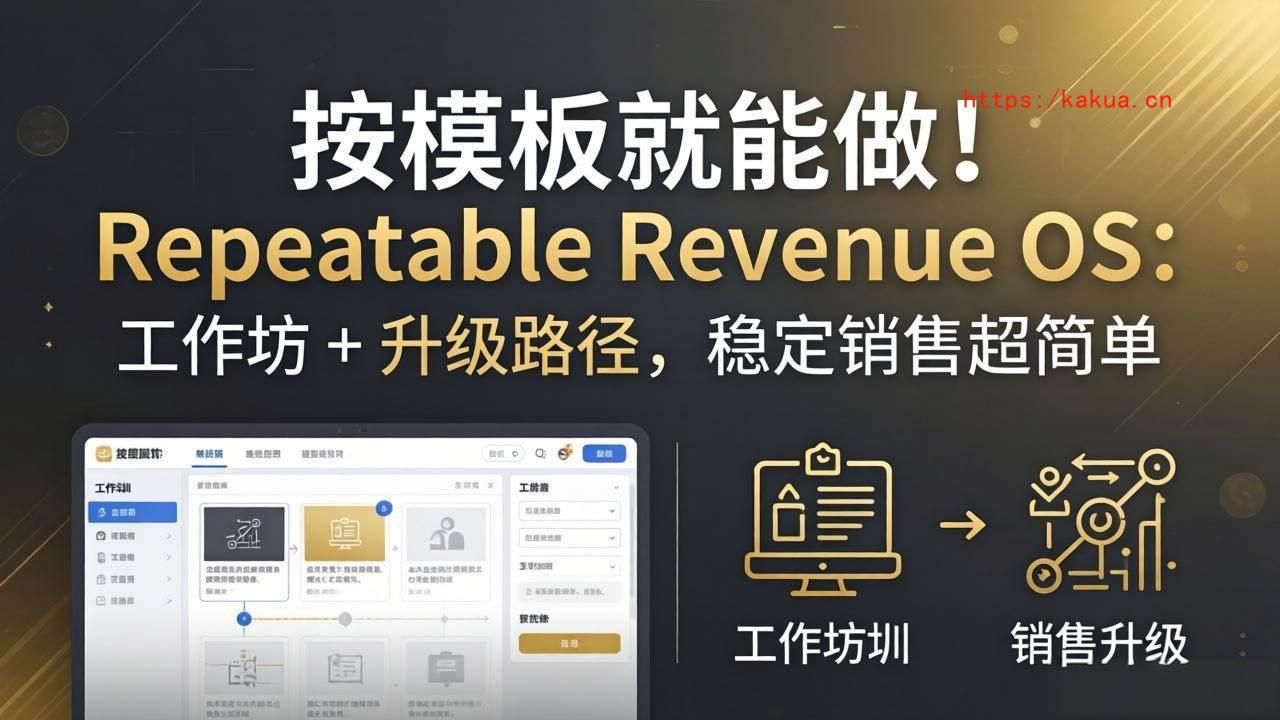（18085期）按模板就能做！Repeatable Revenue OS：工作坊 + 升级路径，稳定销售超简单-e家网