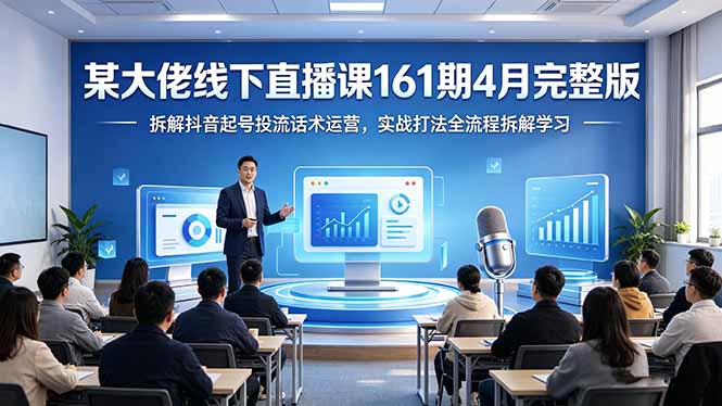 某大佬线下直播课161期4月完整版，拆解抖音起号投流话术运营，实战打法全流程拆解学习-e家网