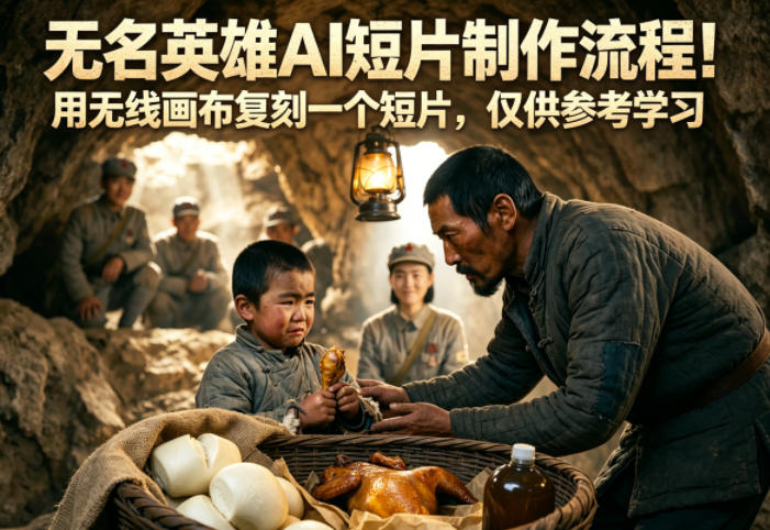 无名英雄AI短片制作流程！用无线画布复刻一个短片，仅供参考学习-e家网