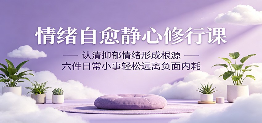 情绪自愈静心修行课：认清抑郁情绪形成根源，六件日常小事轻松远离负面内耗-e家网