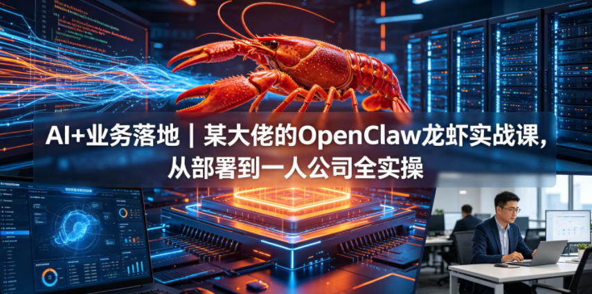 AI+业务落地｜某大佬的OpenClaw小龙虾实战课，从部署到一人公司全实操-e家网