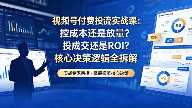 （18462期）视频号付费投流实战课-5月：控成本还是放量？投成交还是ROI？核心决策逻辑全拆解-e家网