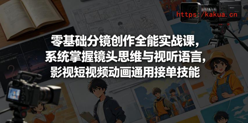 零基础分镜创作全能实战课，系统掌握镜头思维与视听语言，影视短视频动画通用接单技能-e家网