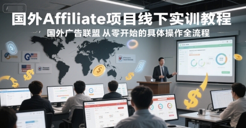 国外Affiliate项目线下实训教程，国外广告联盟从零开始的具体操作全流程-e家网