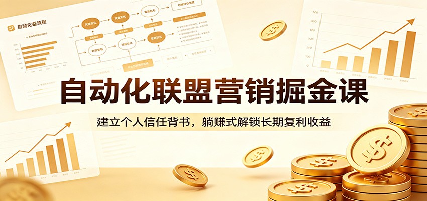 自动化联盟营销掘金课：建立个人信任背书，躺赚式解锁长期复利收益-e家网