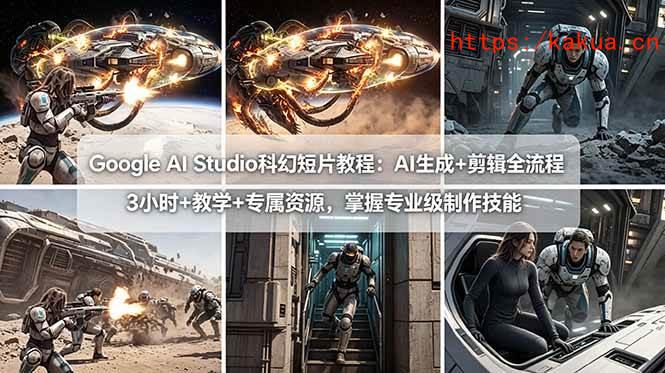 （18173期）Google AI Studio科幻短片教程：AI生成+剪辑全流程，3小时+教学+专属资源，掌握专业级制作技能-e家网
