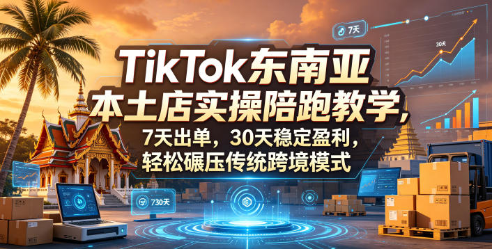 TikTok东南亚本土店实操陪跑教学，7天出单，30天稳定盈利，轻松碾压传统跨境模式（更新0516）-e家网