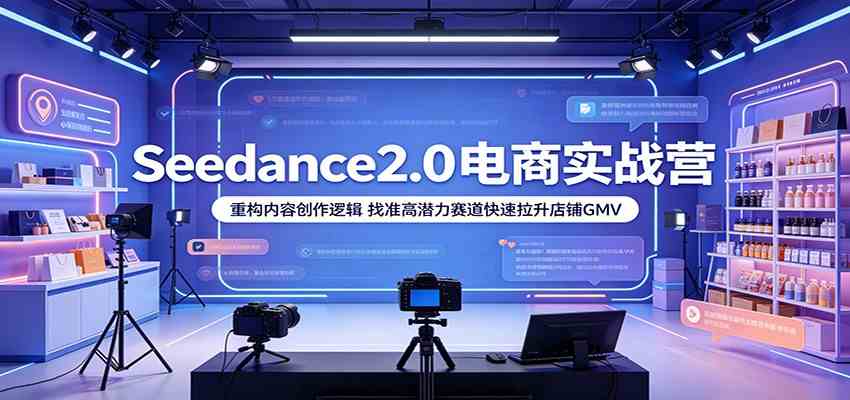 Seedance2.0电商实战营：重构内容创作逻辑，找准高潜力赛道快速拉升店铺GMV-e家网
