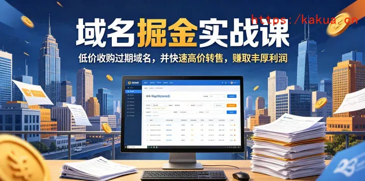 域名交易掘金实战课，低价收购过期域名，并快速高价转售，賺取丰厚利润【原创双语字幕】-e家网