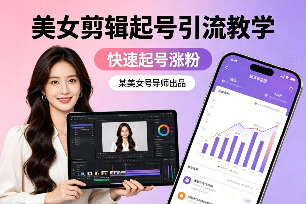 某美女号导师出品：美女剪辑起号引流教学，快速起号涨粉-e家网