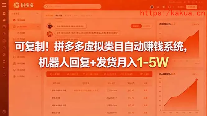可复制！拼多多虚拟类目自动赚钱系统，机器人回复+发货月入 1-5W-e家网
