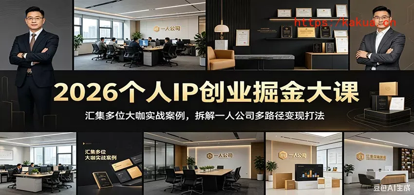 2026个人IP创业掘金大课：汇集多位大咖实战案例，拆解一人公司多路径变现打法-e家网