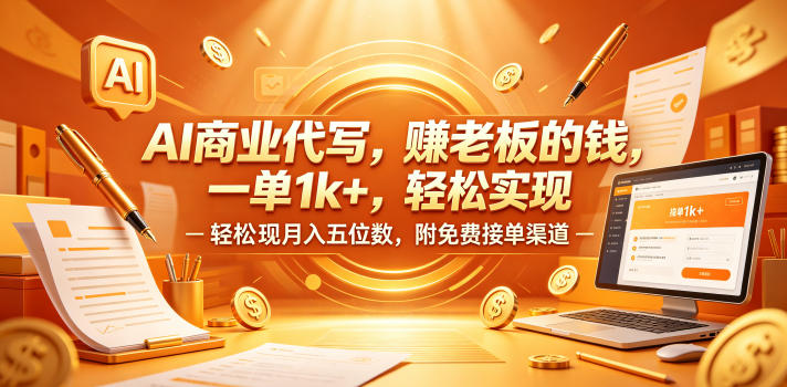 AI商业代写，賺老板的钱，一单1k+，轻松实现月入五位数，附免费接单渠道【揭秘】-e家网